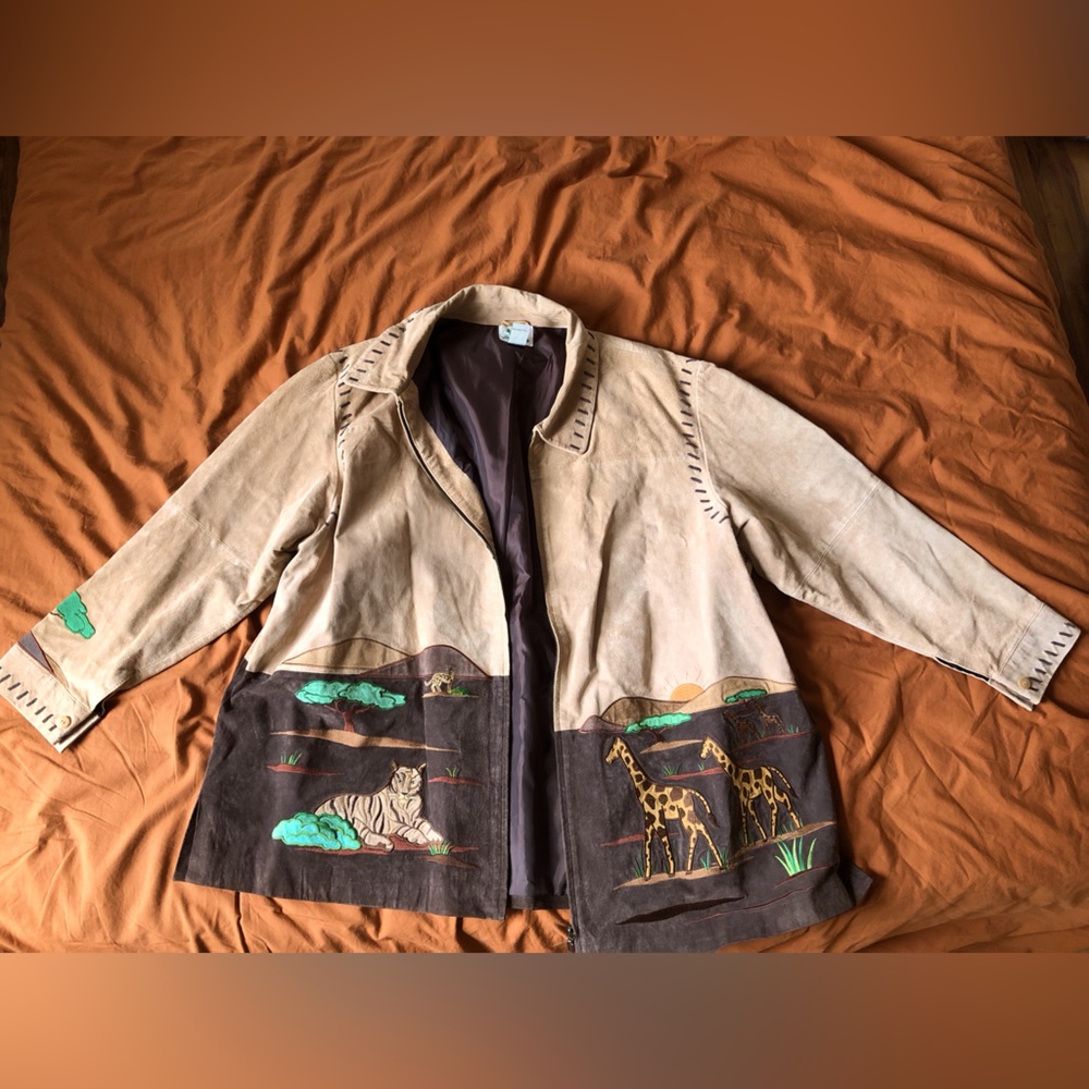 Vintage Quacker Factory Suede and Embroidered Coat